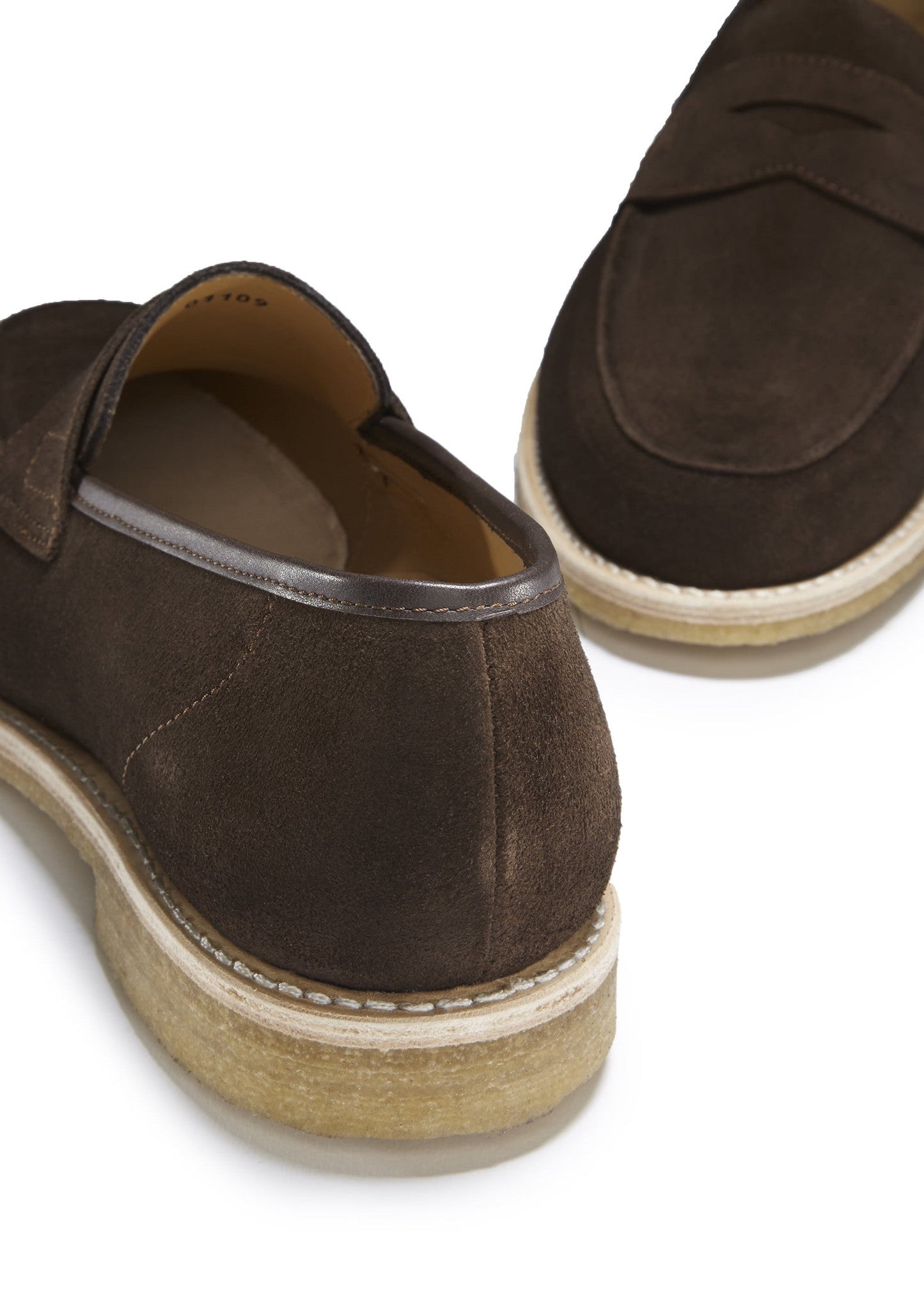 Hugs & Co Mens Brown Suede Loafers Crepe Rubber Welted Sole UK 7-14 - Sole Detail - QHA UK