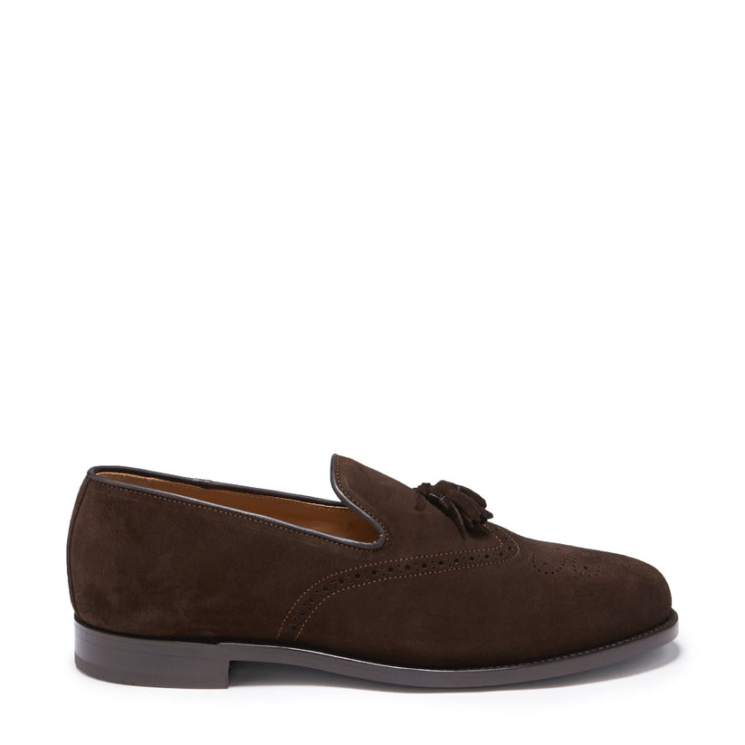 Hugs & Co Mens Brown Suede Tasselled Brogues Welted Leather UK 7-14 - QHA UK