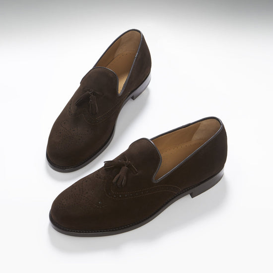 Hugs & Co Mens Brown Suede Tasselled Brogues Welted Leather UK 7-14 - QHA UK