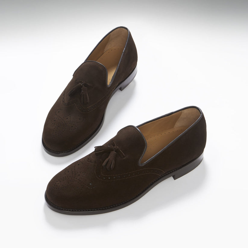 Hugs & Co Mens Brown Suede Tasselled Brogues Welted Leather UK 7-14 - QHA UK