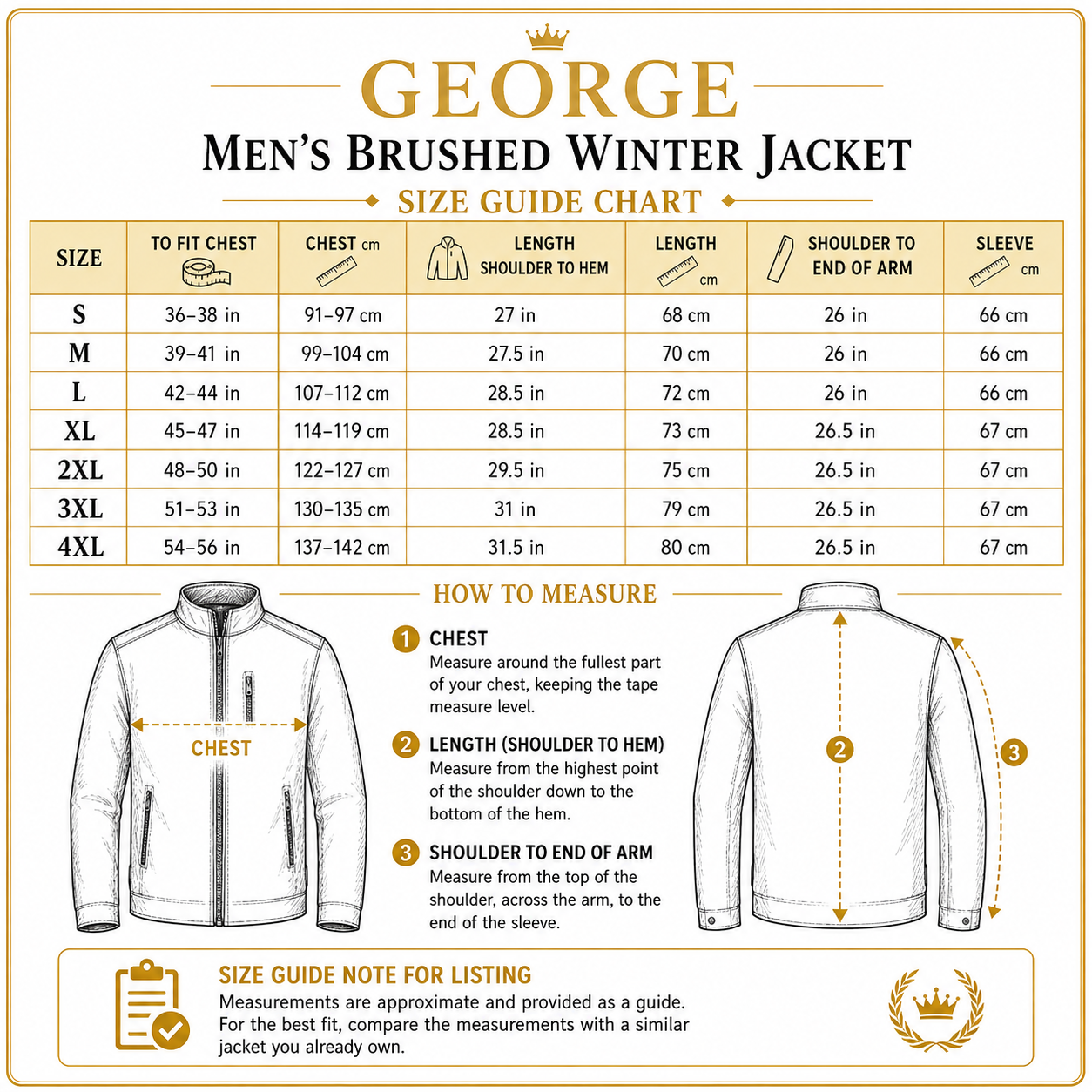 George Mens Brushed Winter Shacket Wool Look Overshirt Jacket Pockets - QHA UK