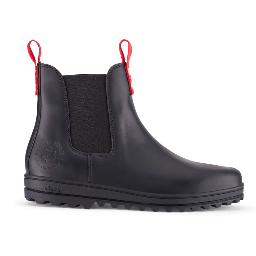 Hugs & Co Mens Busby Winter Chelsea Boot Black Leather UK 7-13 - QHA UK
