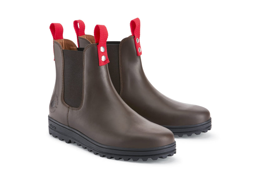 Hugs & Co Mens Busby Winter Chelsea Boot Brown Leather UK 7-13 - QHA UK