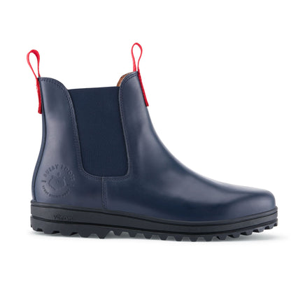 Hugs & Co Mens Busby Winter Chelsea Boot Navy Blue Leather UK 7-13 - QHA UK