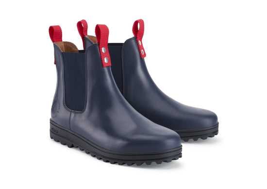 Hugs & Co Mens Busby Winter Chelsea Boot Navy Blue Leather UK 7-13 - QHA UK
