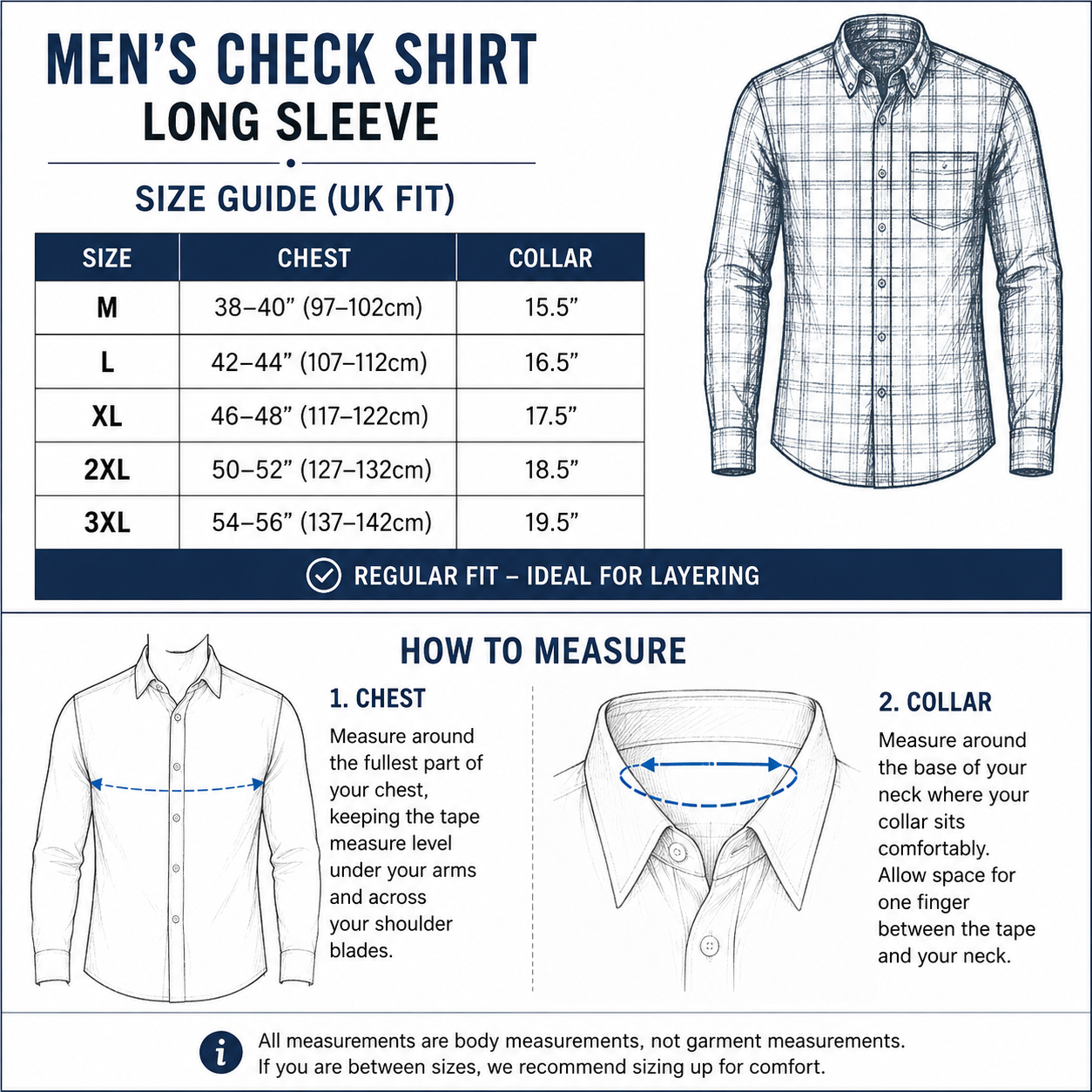 Mens Brushed Cotton Check Shirt Long Sleeve Button Casual Flannel Top - Sleeve Detail - QHA UK