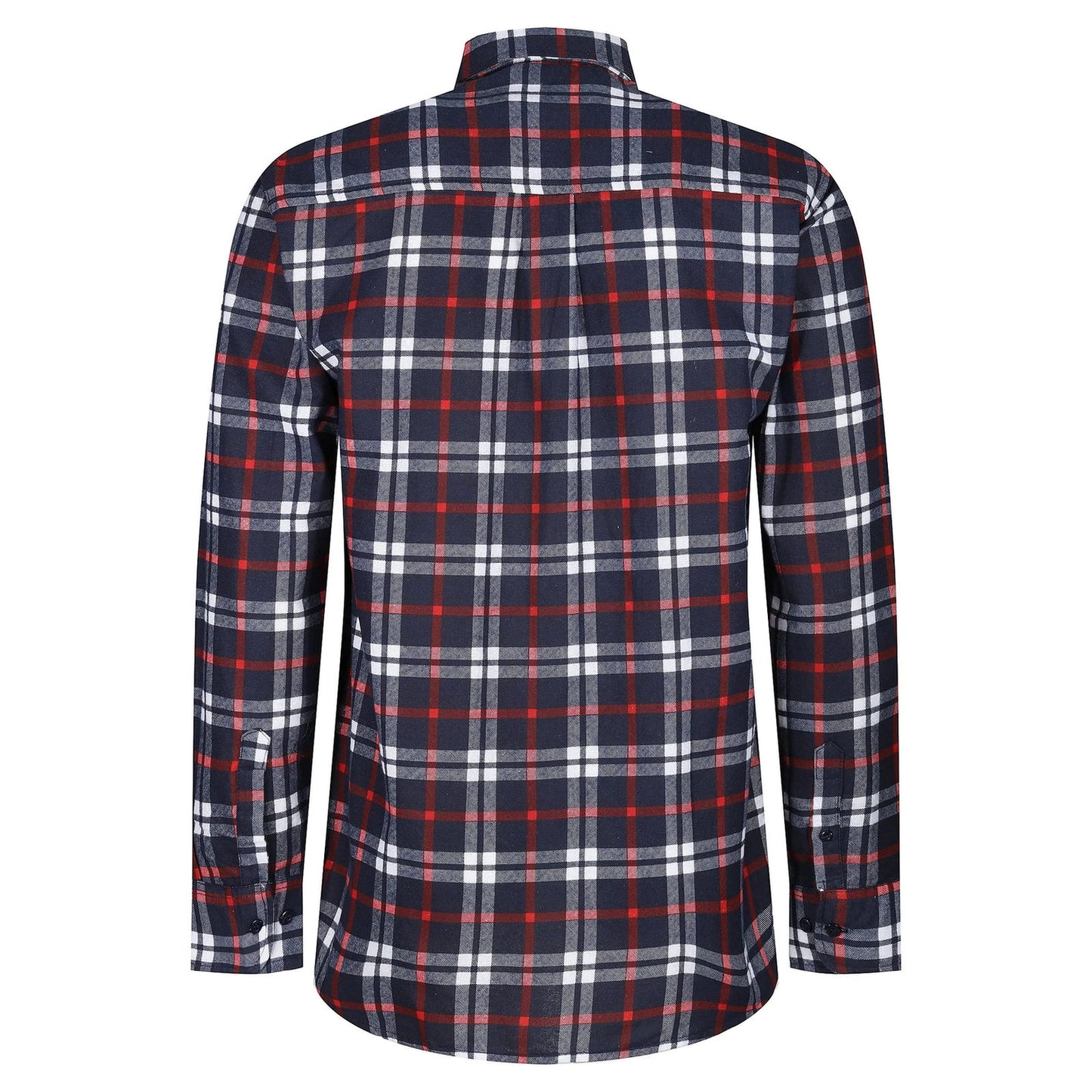 Mens Brushed Cotton Check Shirt Long Sleeve Button Casual Flannel Top - Sleeve Detail - QHA UK
