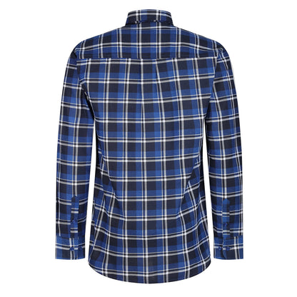 Mens Brushed Cotton Check Shirt Long Sleeve Button Casual Flannel Top - Sleeve Detail - QHA UK