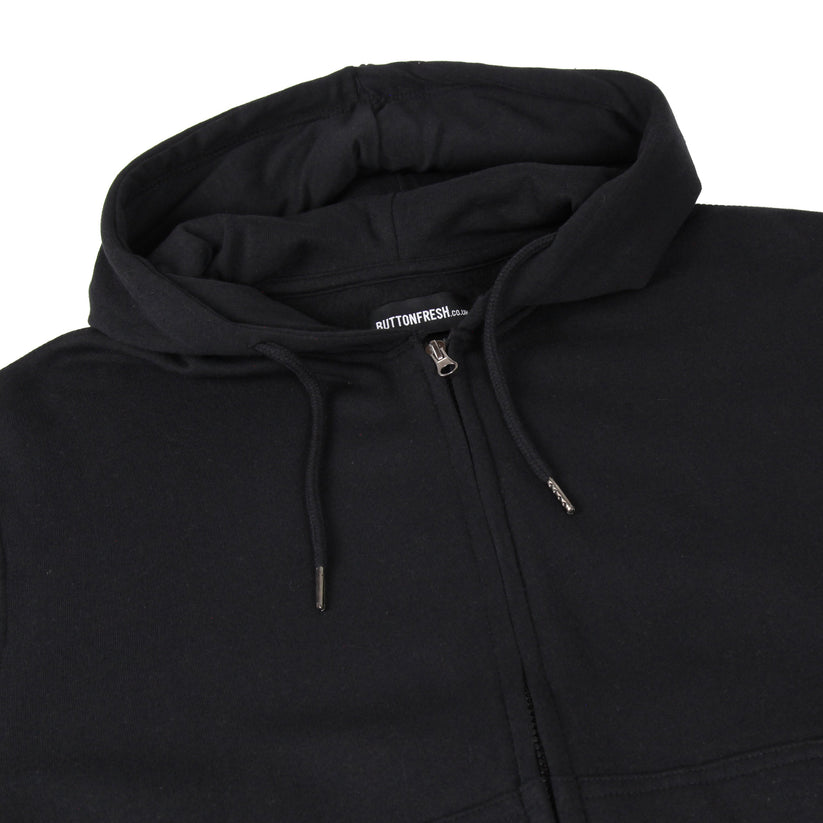 Mens Full Zip Hoodie Fleece Sweatshirt Jacket Casual Hooded Top | Qual - Zip Detail - QHA UK