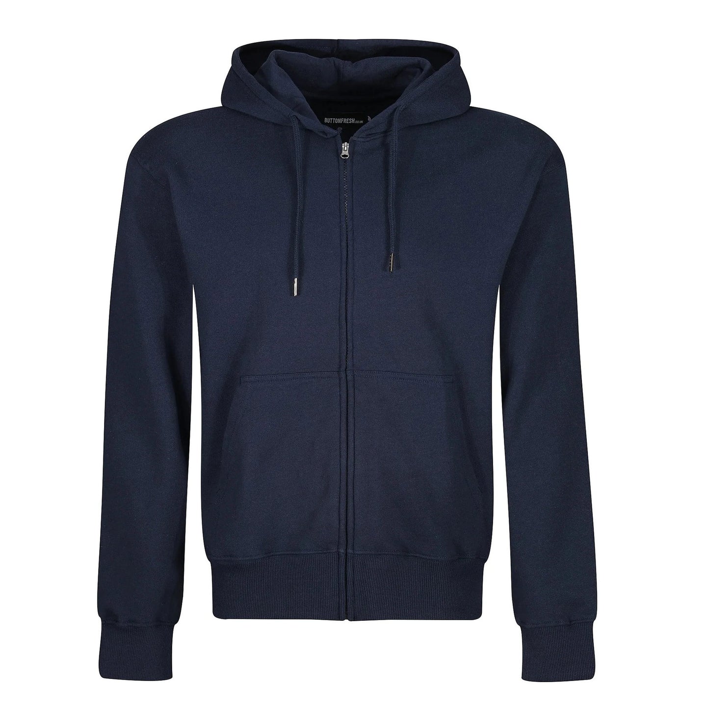 Mens Full Zip Hoodie Fleece Sweatshirt Jacket Casual Hooded Top | Qual - Zip Detail - QHA UK