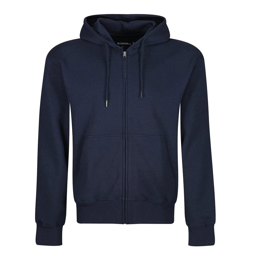 Mens Full Zip Hoodie Fleece Sweatshirt Jacket Casual Hooded Top | Qual - Zip Detail - QHA UK