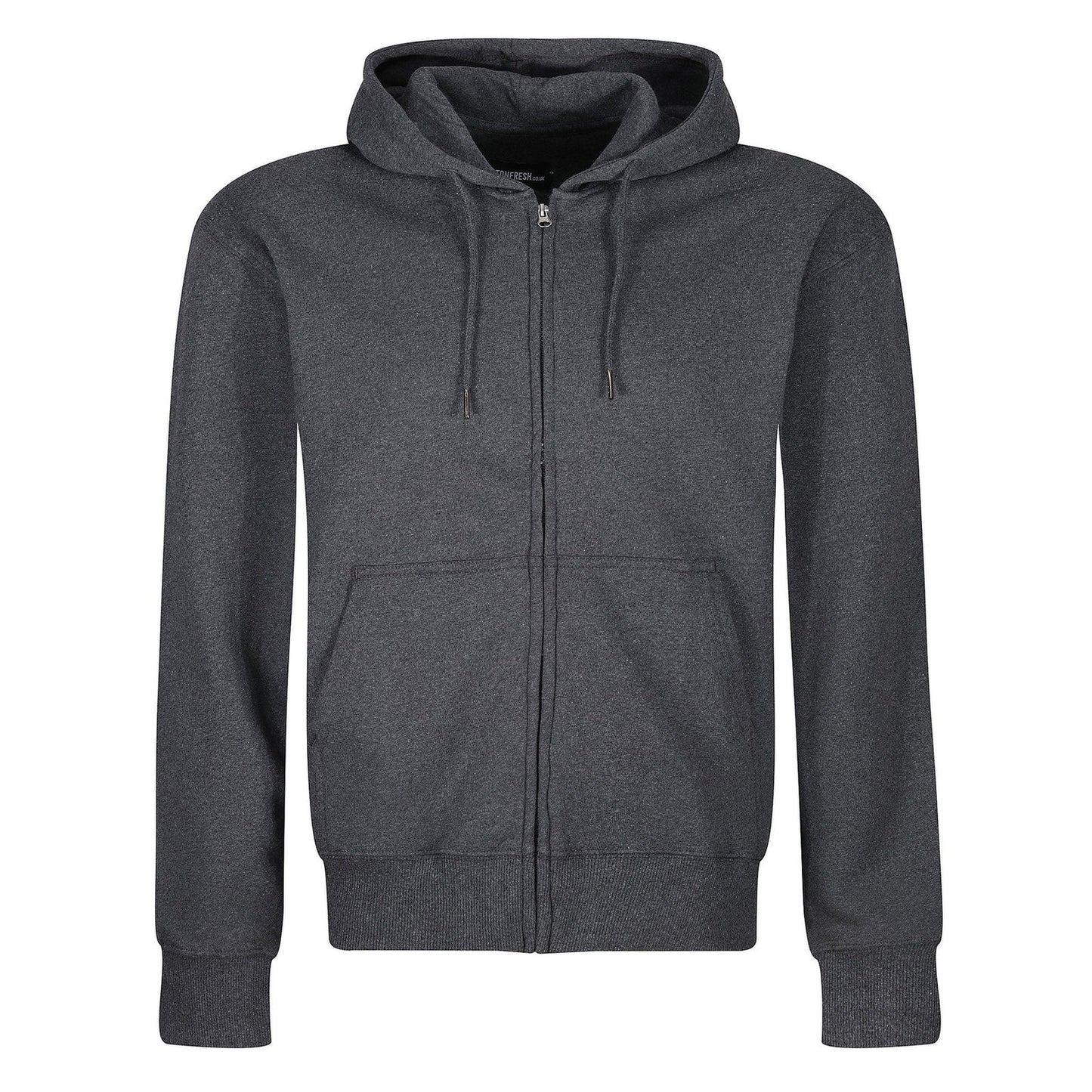 Mens Full Zip Hoodie Fleece Sweatshirt Jacket Casual Hooded Top | Qual - Zip Detail - QHA UK