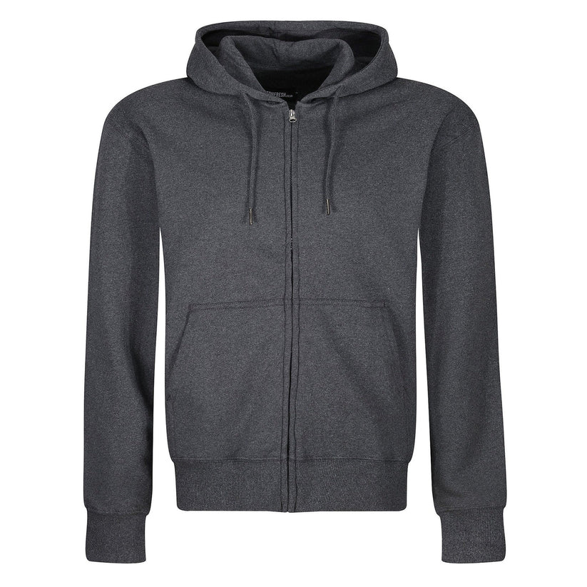Mens Full Zip Hoodie Fleece Sweatshirt Jacket Casual Hooded Top | Qual - Zip Detail - QHA UK