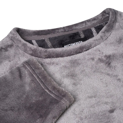 Mens Plush Fleece Lounge Set Pyjama Tracksuit Soft Warm Loungewear - QHA UK