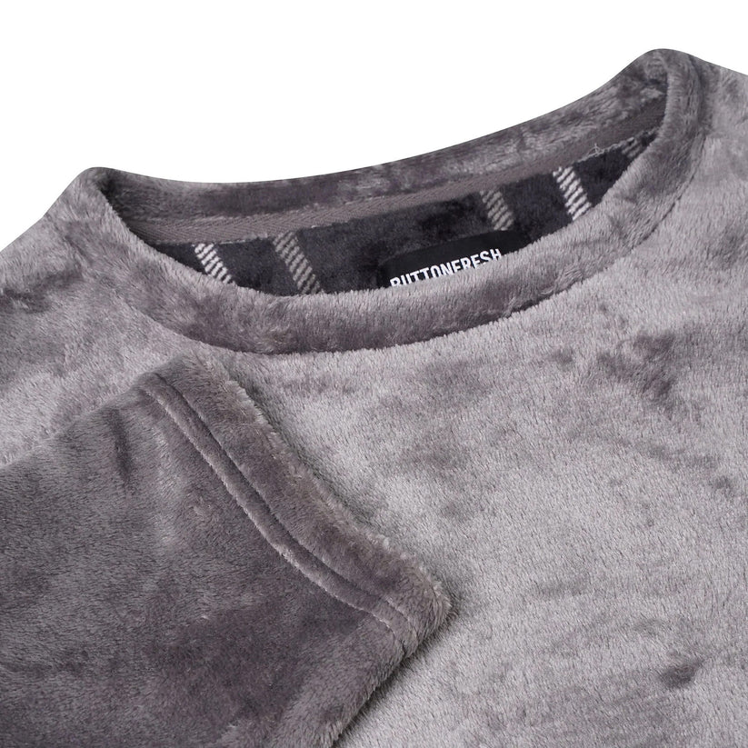 Mens Plush Fleece Lounge Set Pyjama Tracksuit Soft Warm Loungewear - QHA UK