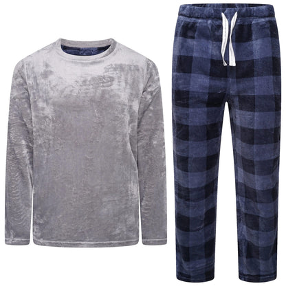 Mens Plush Fleece Lounge Set Pyjama Tracksuit Soft Warm Loungewear - QHA UK
