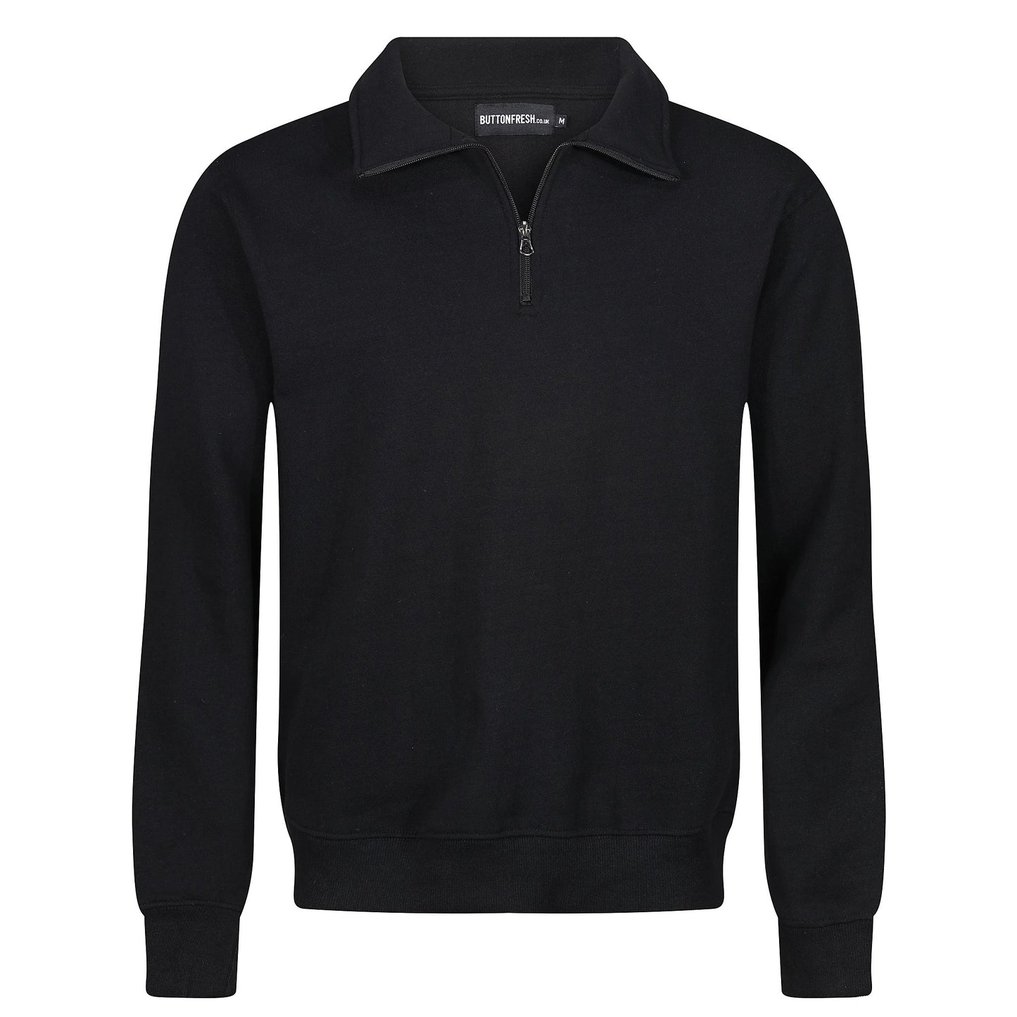 Mens Quarter Zip Sweatshirt Fleece Pullover Work Jumper Cotton Blend | - Zip Detail - QHA UK