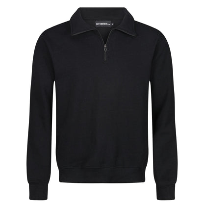 Mens Quarter Zip Sweatshirt Fleece Pullover Work Jumper Cotton Blend | - Zip Detail - QHA UK