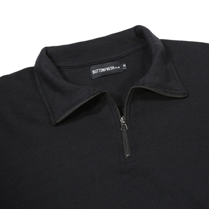 Mens Quarter Zip Sweatshirt Fleece Pullover Work Jumper Cotton Blend | - Zip Detail - QHA UK