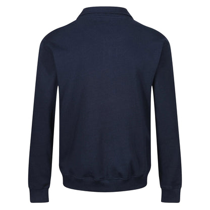 Mens Quarter Zip Sweatshirt Fleece Pullover Work Jumper Cotton Blend | - Zip Detail - QHA UK