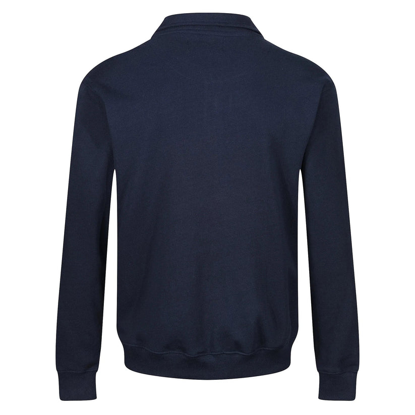 Mens Quarter Zip Sweatshirt Fleece Pullover Work Jumper Cotton Blend | - Zip Detail - QHA UK