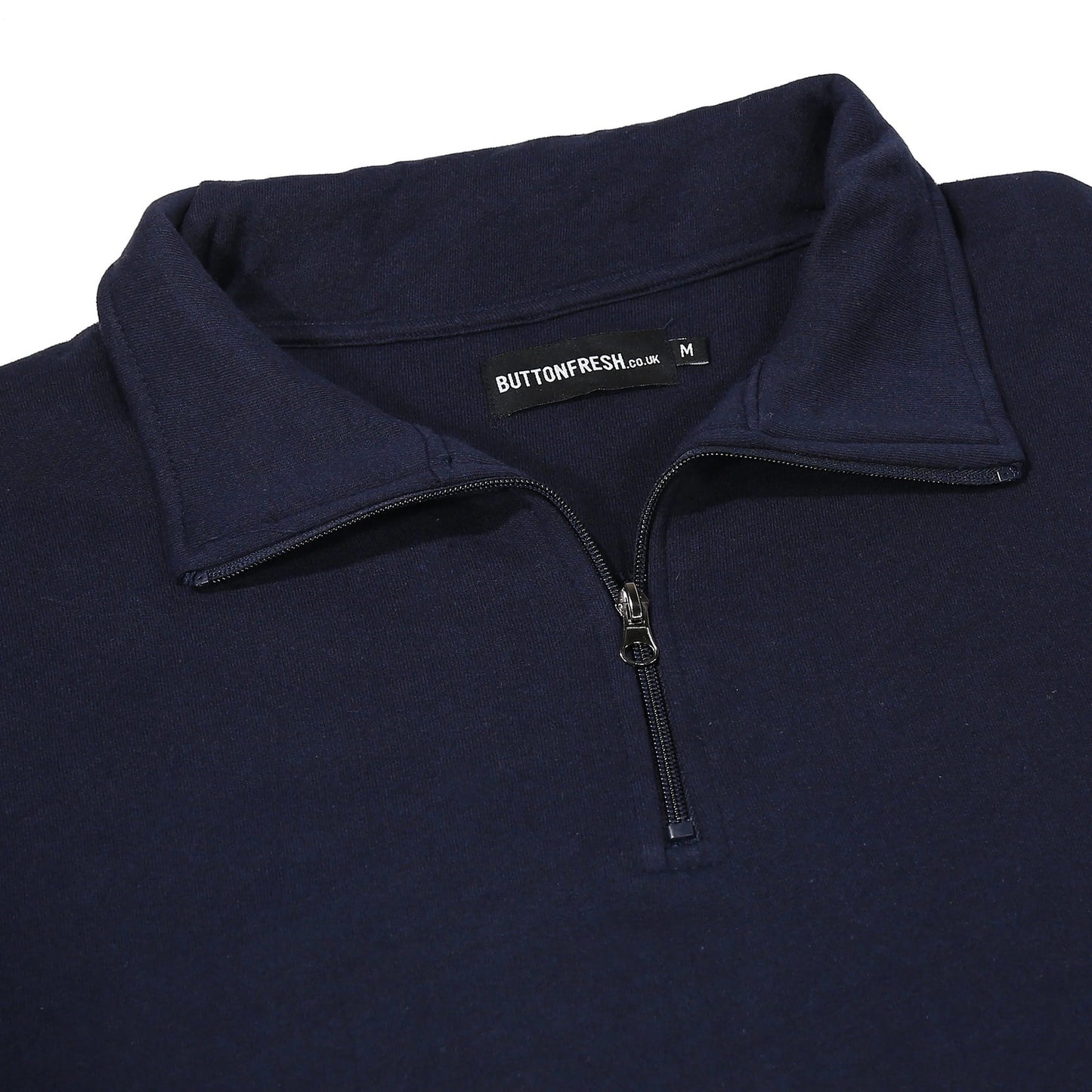Mens Quarter Zip Sweatshirt Fleece Pullover Work Jumper Cotton Blend | - Zip Detail - QHA UK