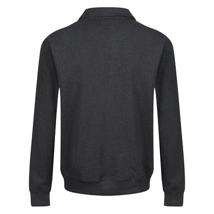 Mens Quarter Zip Sweatshirt Fleece Pullover Work Jumper Cotton Blend | - Zip Detail - QHA UK