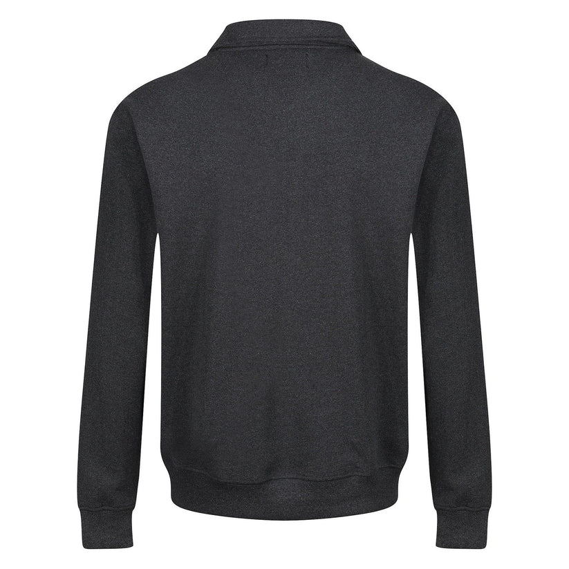 Mens Quarter Zip Sweatshirt Fleece Pullover Work Jumper Cotton Blend | - Zip Detail - QHA UK