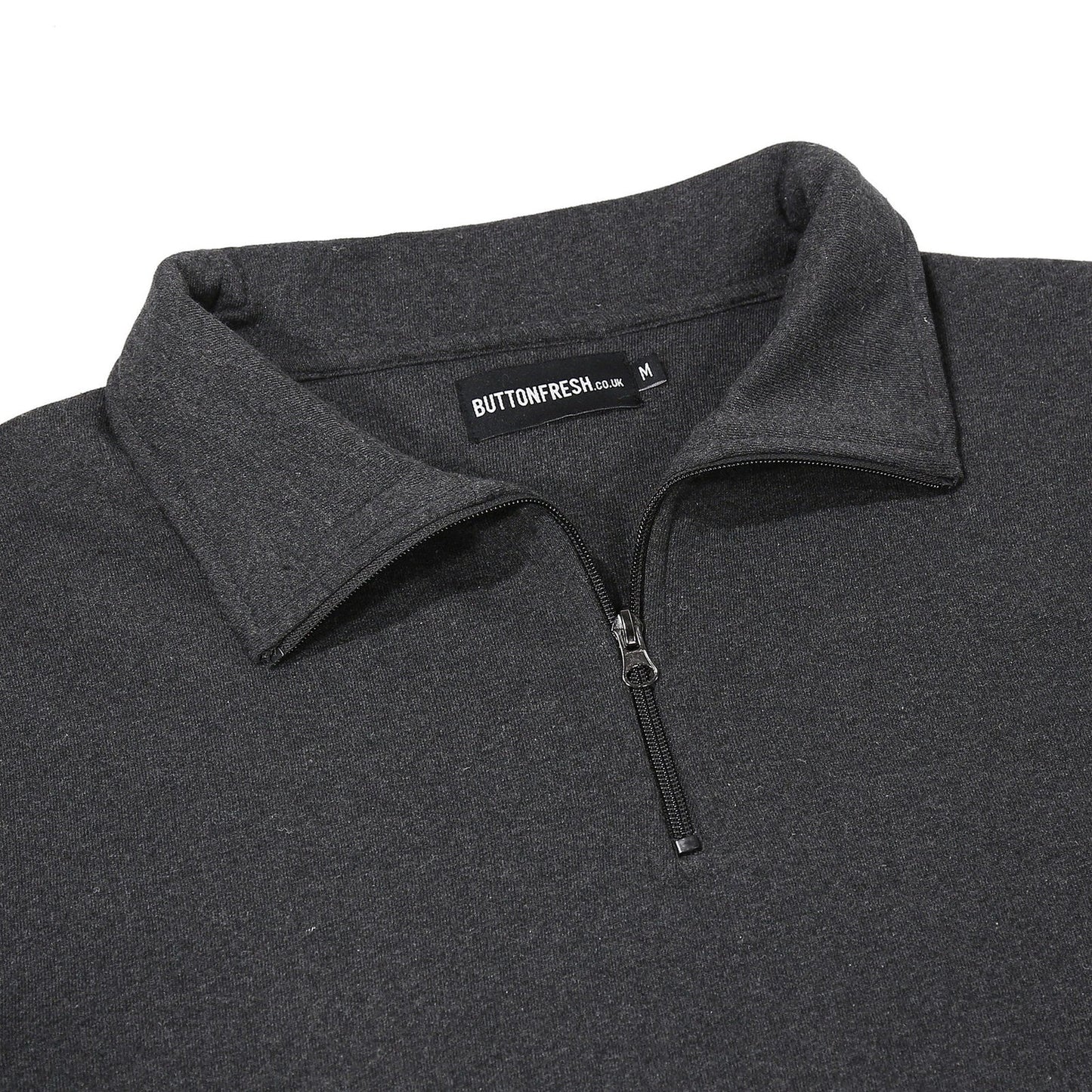 Mens Quarter Zip Sweatshirt Fleece Pullover Work Jumper Cotton Blend | - Zip Detail - QHA UK