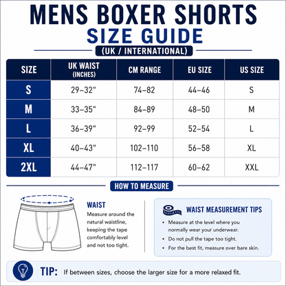 C Classics Mens 3 Pack Boxer Shorts Button Fly Cotton Rich Comfort Fit - Button Detail - QHA UK