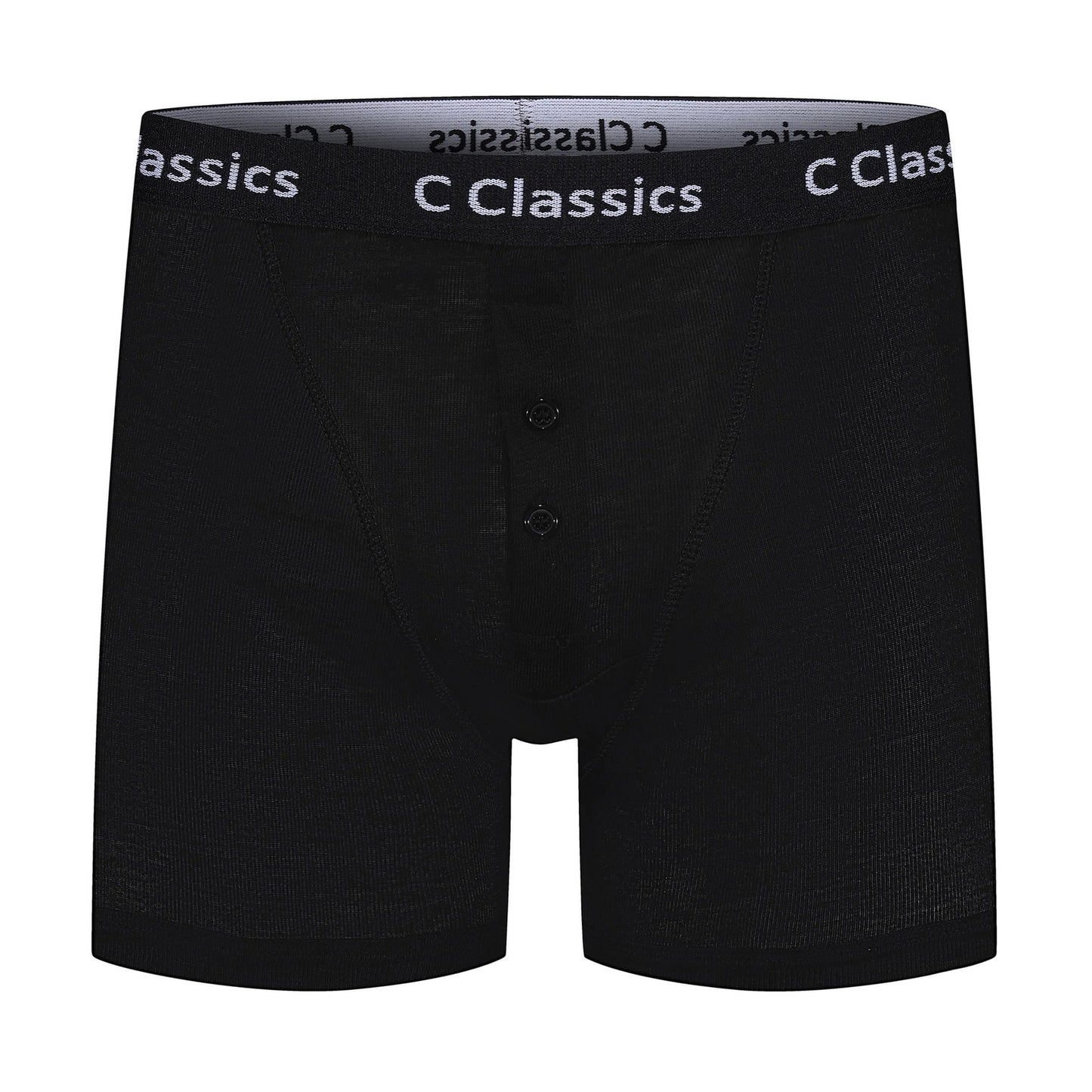 C Classics Mens 3 Pack Boxer Shorts Button Fly Cotton Rich Comfort Fit - Button Detail - QHA UK