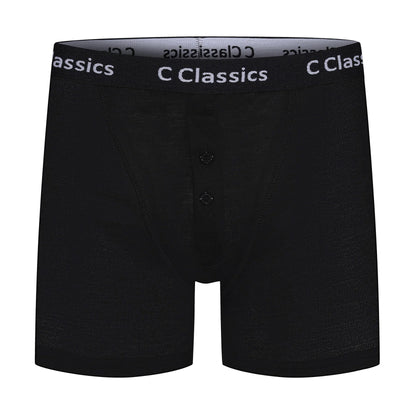 C Classics Mens 3 Pack Boxer Shorts Button Fly Cotton Rich Comfort Fit - Button Detail - QHA UK