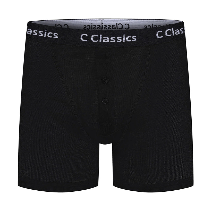 C Classics Mens 3 Pack Boxer Shorts Button Fly Cotton Rich Comfort Fit - Button Detail - QHA UK