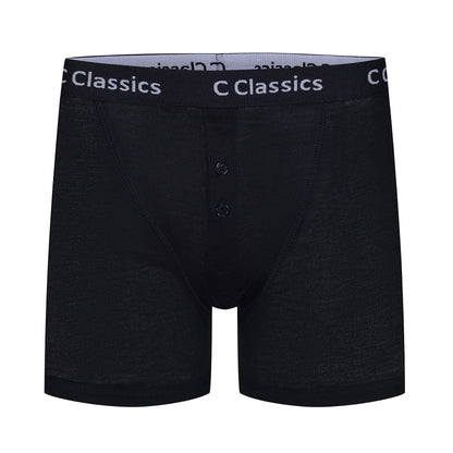 C Classics Mens 3 Pack Boxer Shorts Button Fly Cotton Rich Comfort Fit - Waistband Detail - QHA UK