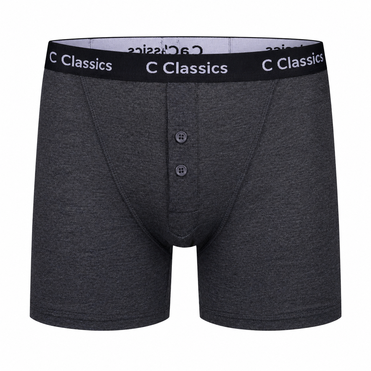 C Classics Mens 3 Pack Boxer Shorts Button Fly Cotton Rich Comfort Fit - Button Detail - QHA UK