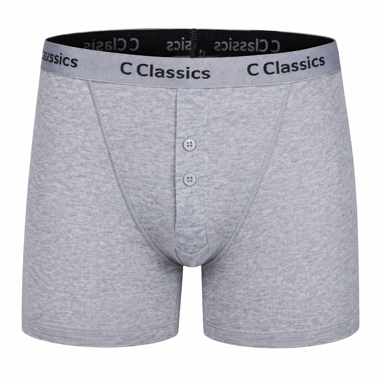 C Classics Mens 3 Pack Boxer Shorts Button Fly Cotton Rich Comfort Fit - Button Detail - QHA UK