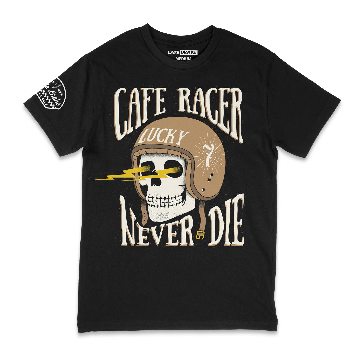 Late Brake Cafe Racer Never Die T-Shirt Cotton Car Enthusiast Tee - QHA UK