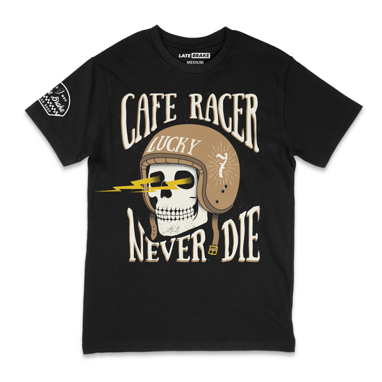 Late Brake Cafe Racer Never Die T-Shirt Cotton Car Enthusiast Tee - QHA UK