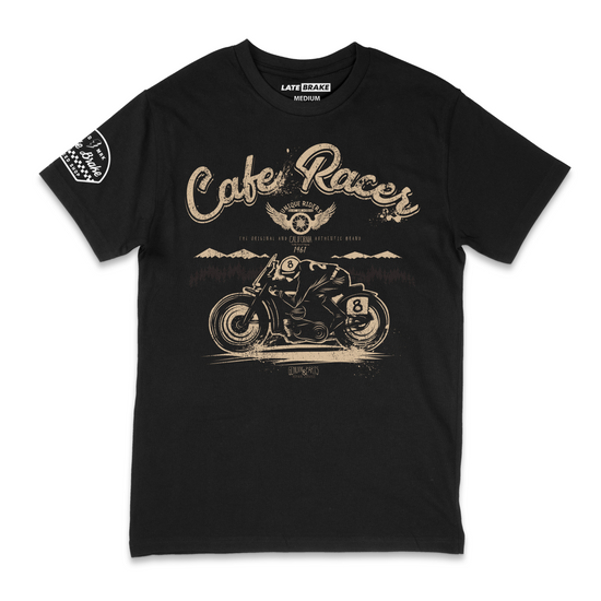 Late Brake Cafe Racer Unique T-Shirt Cotton Car Enthusiast Tee 180gsm - QHA UK