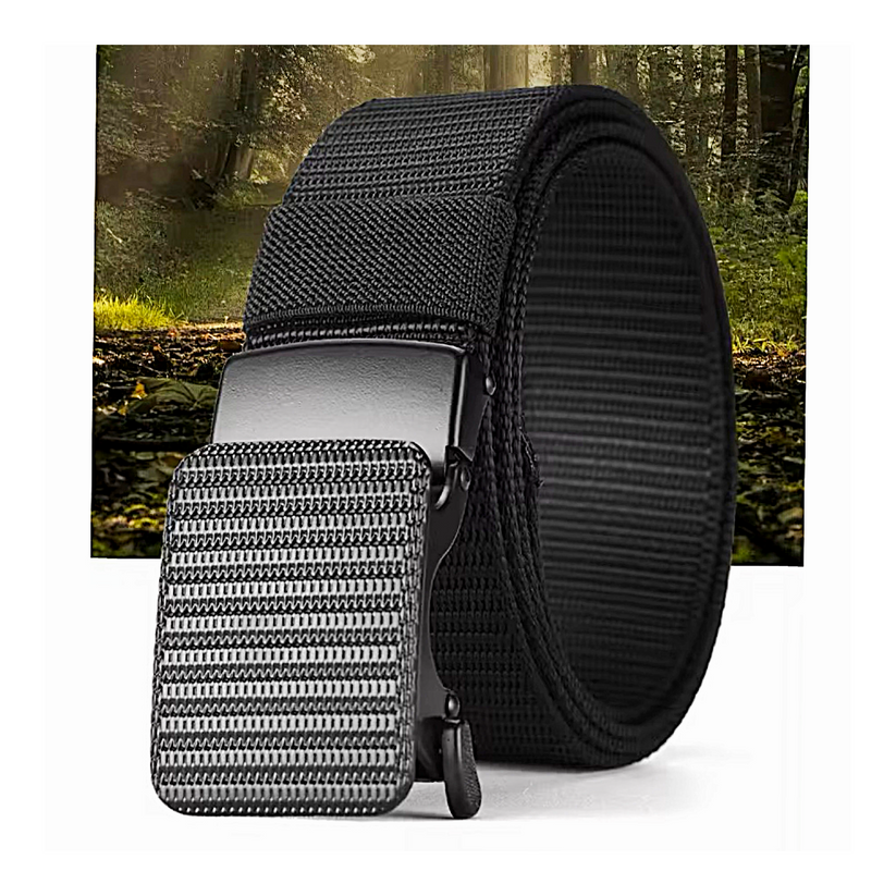 QHA Unisex Canvas Ratchet Belt, Dynamic Chevron Automatic Buckle - QHA UK