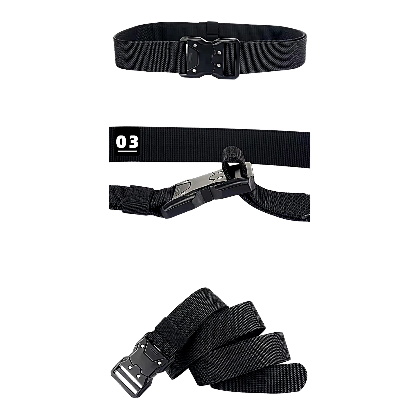 QHA Mens 38mm Quick Release Magnetic Buckle Canvas Belt CB05 - QHA UK