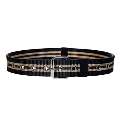 QHA Mens 35mm Woven Canvas Belt, Pin Buckle Casual Jeans CB06 - QHA UK