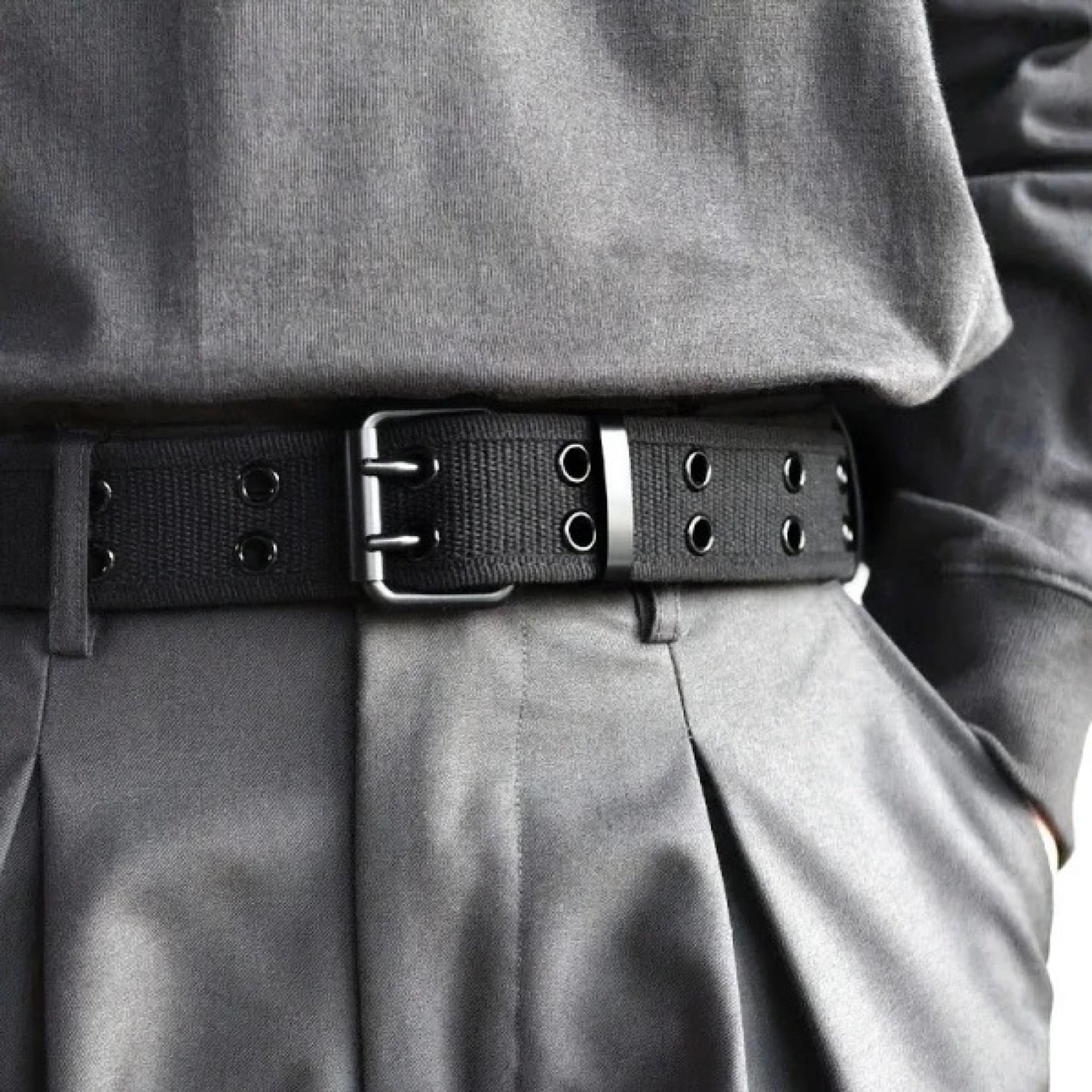 Mens 37mm Braided Canvas Golf Belt | Flexible Woven Strap & Pin - QHA UK