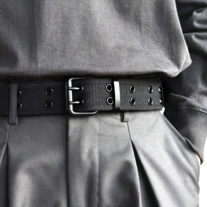 Mens 37mm Braided Canvas Golf Belt | Flexible Woven Strap & Pin - QHA UK