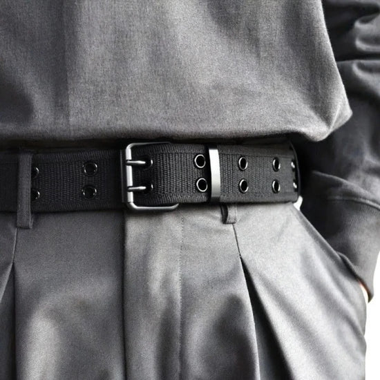 Mens 37mm Braided Canvas Golf Belt | Flexible Woven Strap & Pin - QHA UK