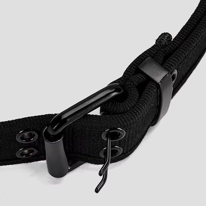Mens 37mm Braided Canvas Golf Belt | Flexible Woven Strap & Pin - QHA UK