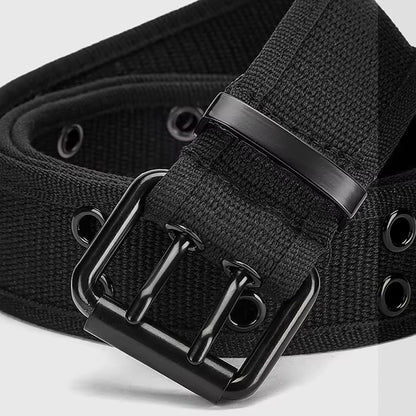 Mens 37mm Braided Canvas Golf Belt | Flexible Woven Strap & Pin - QHA UK
