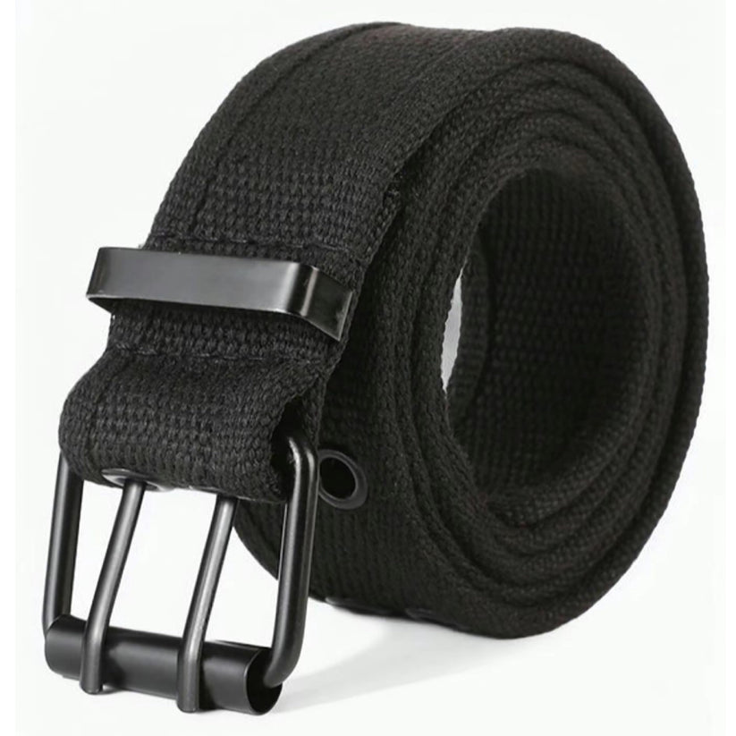 Mens 37mm Braided Canvas Golf Belt | Flexible Woven Strap & Pin - QHA UK
