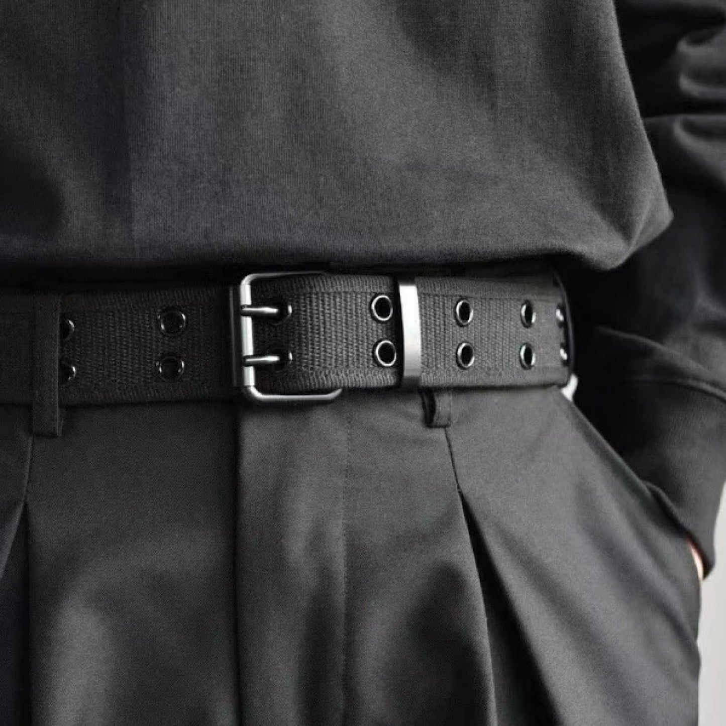 Mens 37mm Braided Canvas Golf Belt | Flexible Woven Strap & Pin - QHA UK