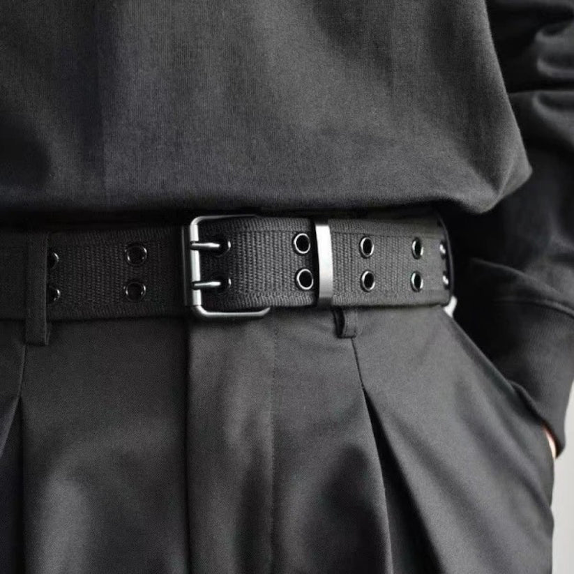 Mens 37mm Braided Canvas Golf Belt | Flexible Woven Strap & Pin - QHA UK